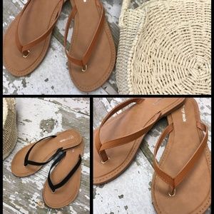 Tan or Black Flip Flops